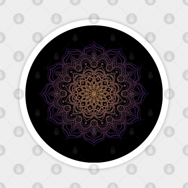 Multi Color Mandala Digital Art Magnet by FlyingWhale369